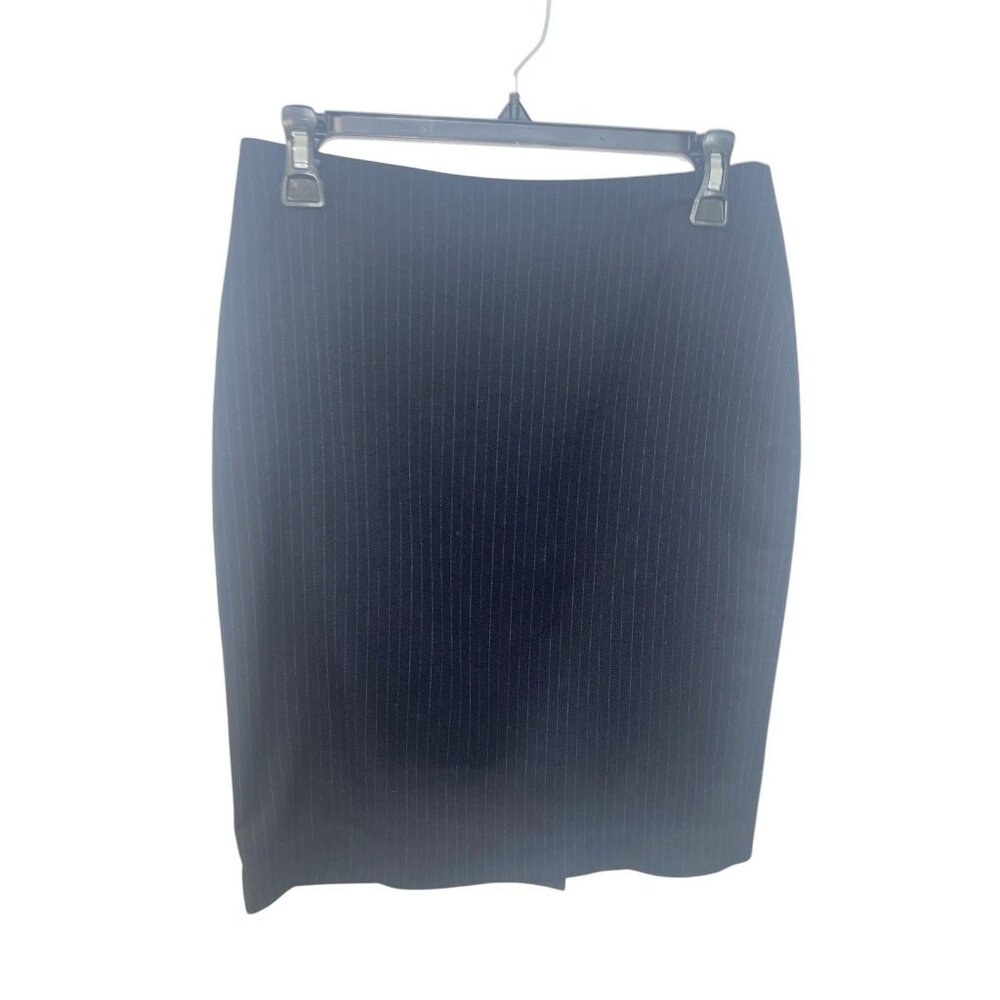 BANANA REPUBLIC Women's Size 2 Black Blue Pinstripe Pencil Skirt